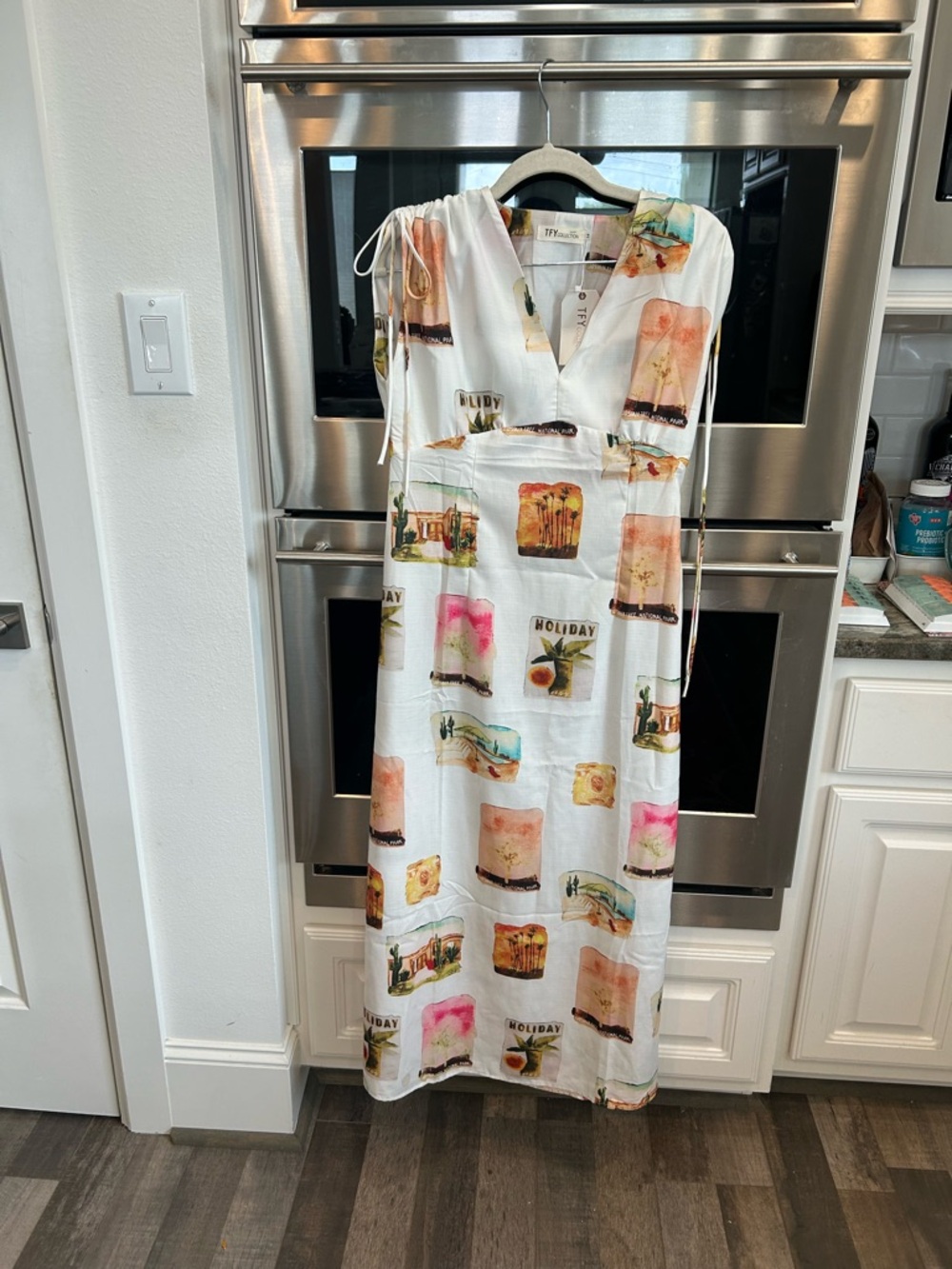 BNWT TFY Collection Holiday-Print Maxi Dress size M